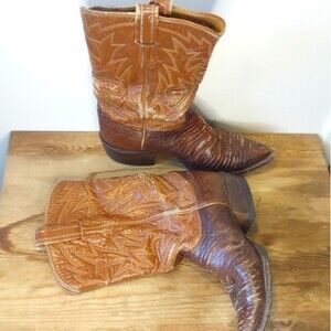 Vintage Brown/Tan Neolite Leather Cowboy Boots